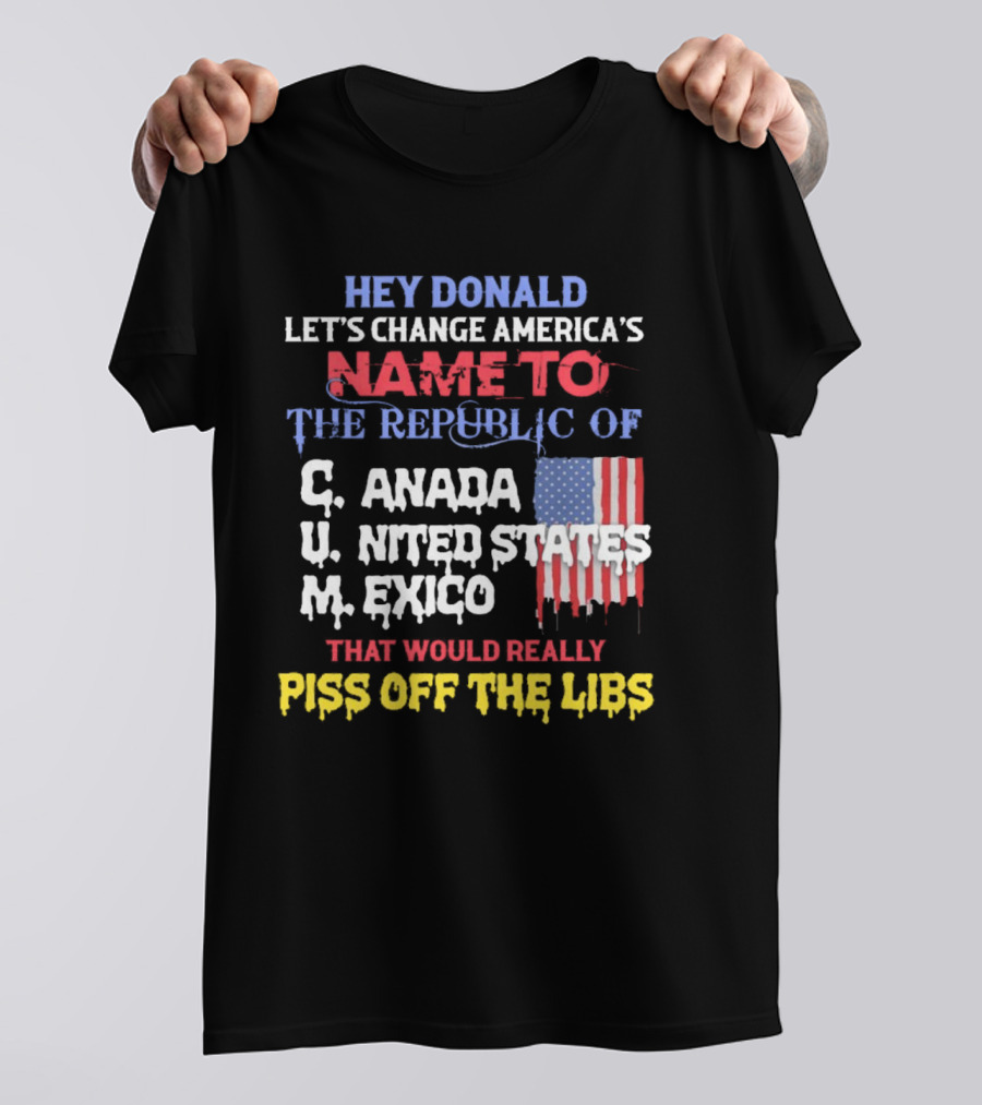 Hey Donald Let’s Change America’s Name To The Republic Of C.u.m That Would Really Piss Off The Libs T-Shirt