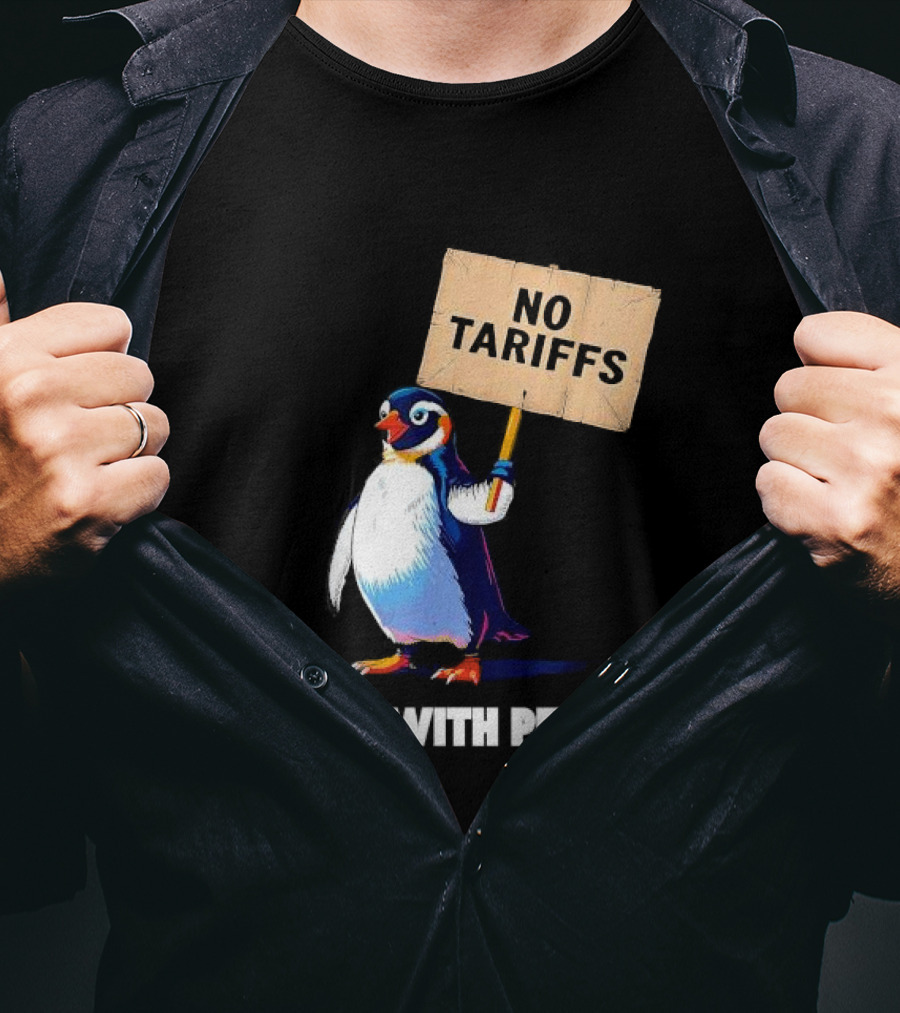 I Stand With Penguins No Tariffs Heard Island T-Shirt