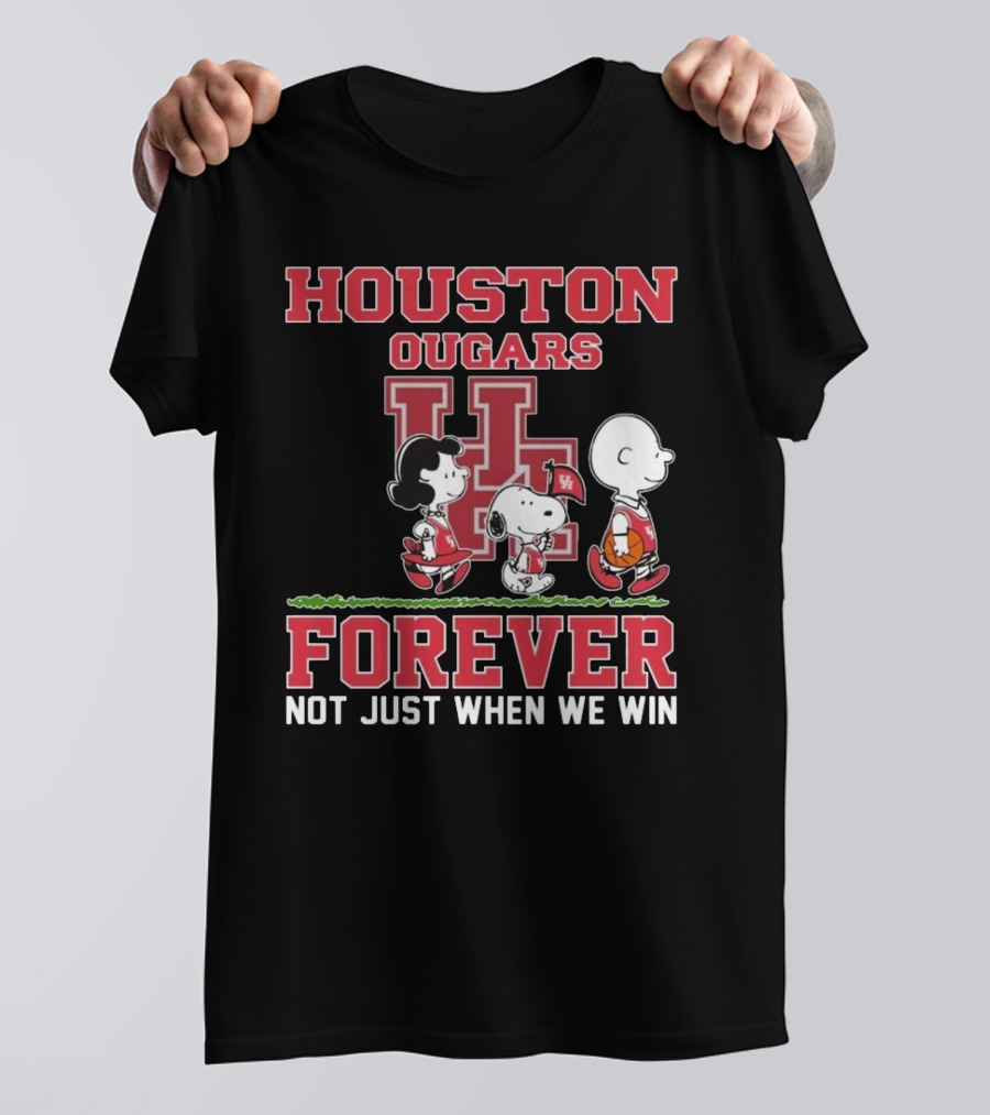 Houston Cougars X Peanuts Forever Not Just When We Win 2025 T-Shirt