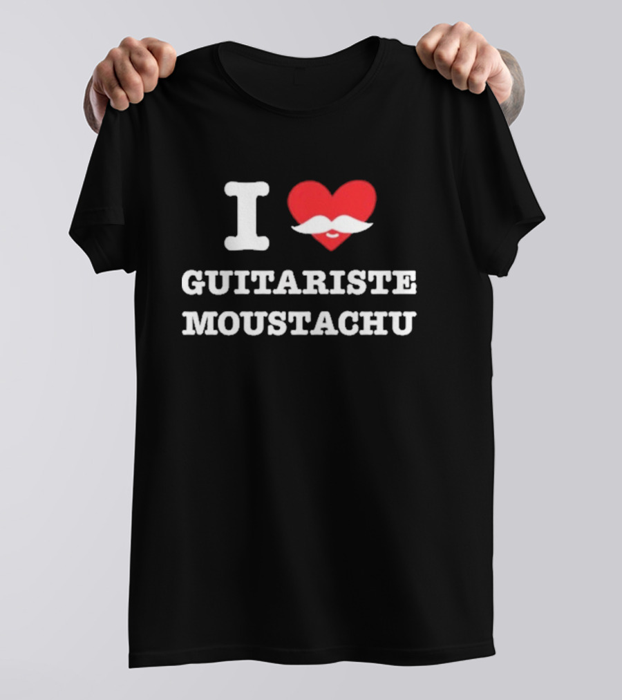 I Heart Guitariste Moustachu T-Shirt