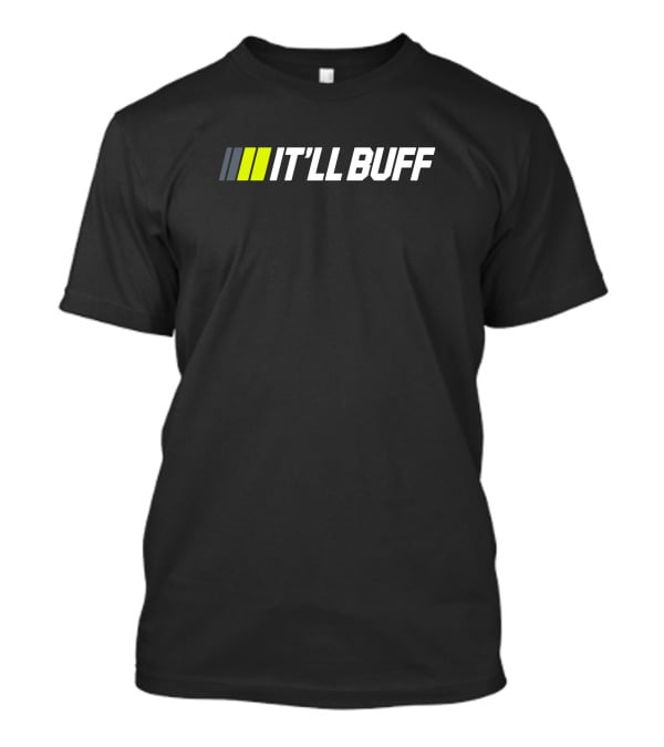 IT'LL BUFF Black Pit Crew Racing Stripes T-Shirt