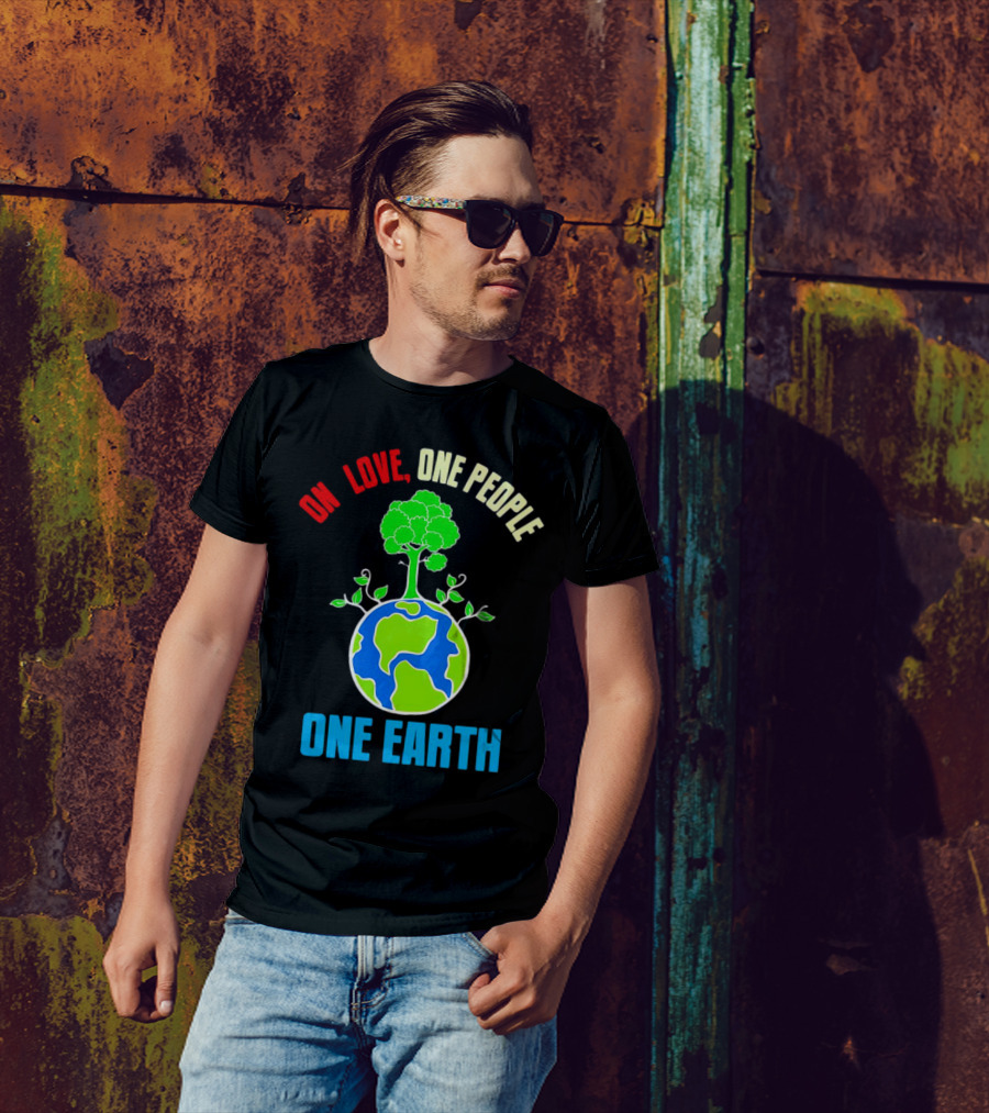 One Love One People One Earth Tree And Planet T-Shirt