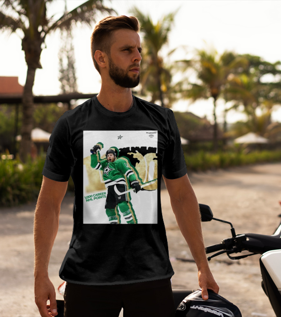 Milestones Joe Pavelski 1000 Career NHL Points Stars T-Shirt