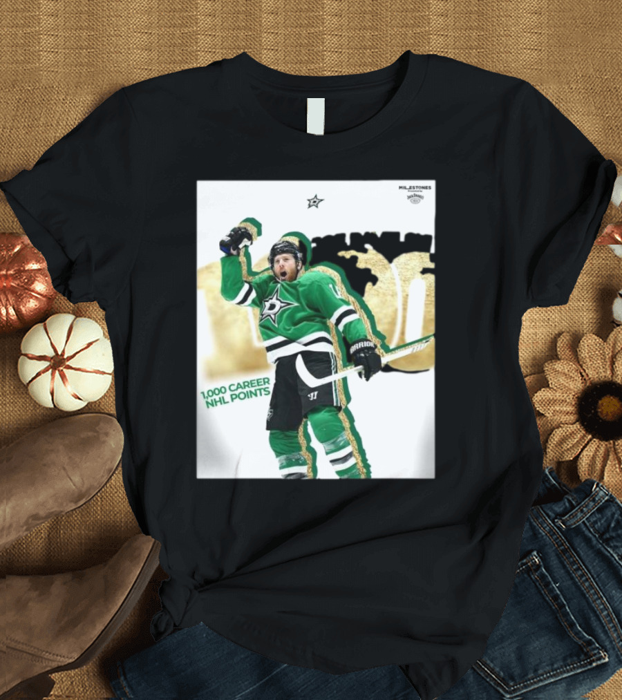 Milestones Joe Pavelski 1000 Career NHL Points Stars T-Shirt