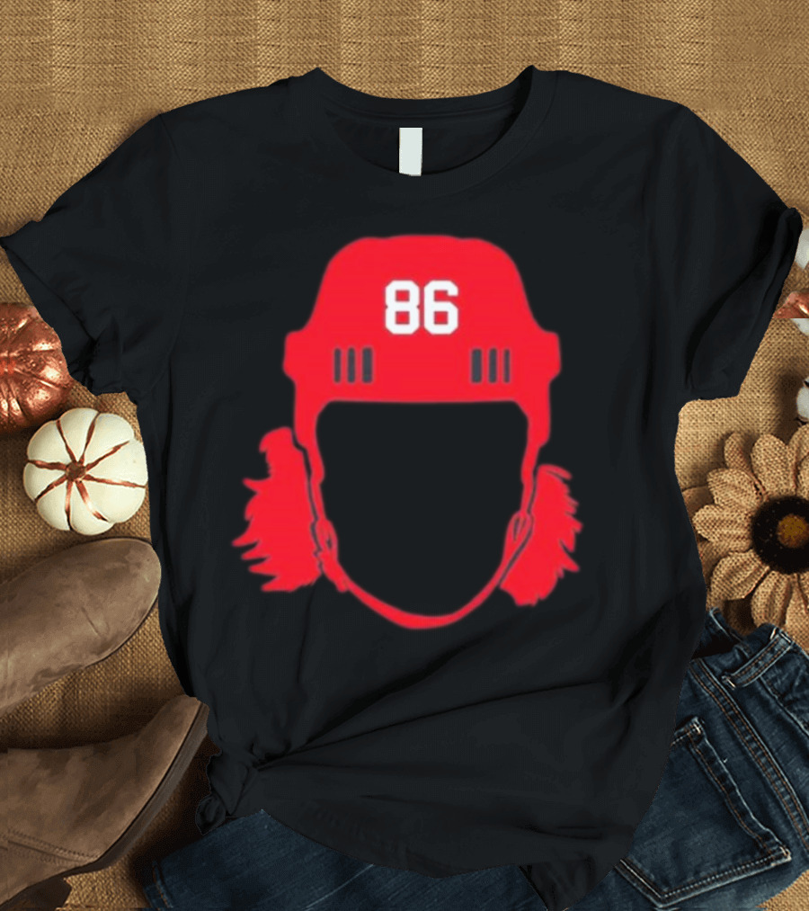 Spittin Chiclets 86 New Jersey Devils Hockey Helmet T-Shirt