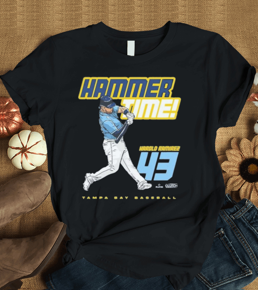 Hammer Time Harold Ramirez 43 Tampa Bay Baseball T-Shirt