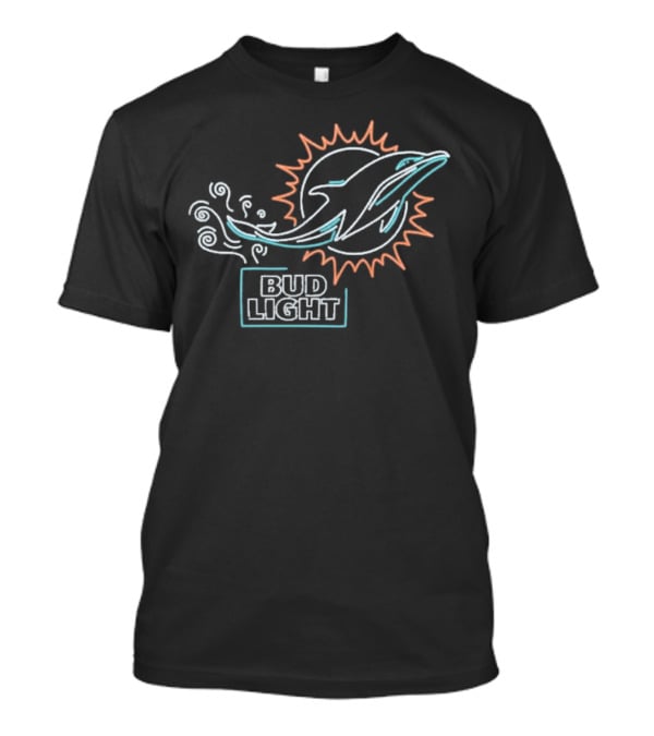 Bud Light NFL Miami Dolphins Sun And Dolphin T-Shirt