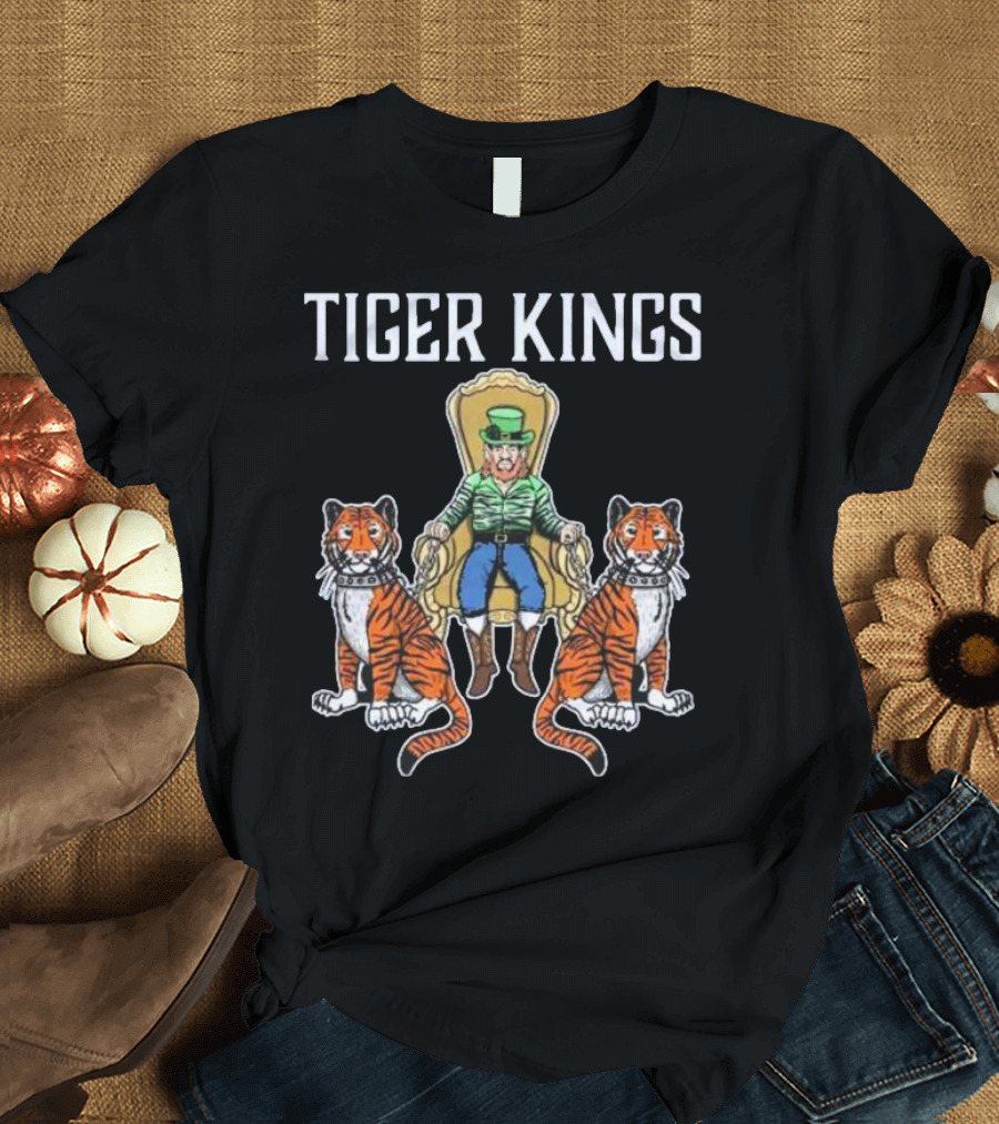 TIGER KINGS Notre Dame Fighting Irish Enthroned With Regal Tigers T-Shirt