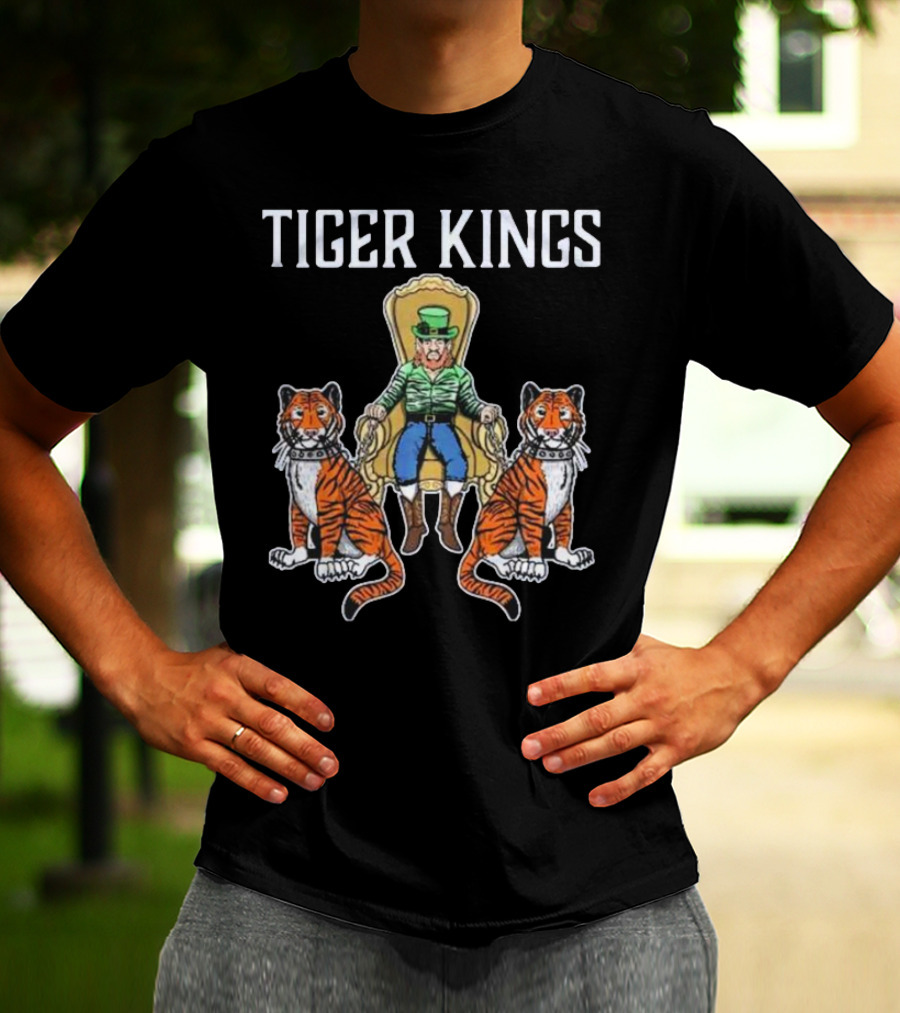 TIGER KINGS Notre Dame Fighting Irish Enthroned With Regal Tigers T-Shirt