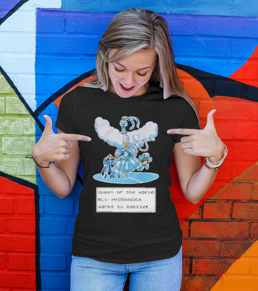 Queen Of The World Blu Hydrangea Pokémon Battle Challenge T-Shirt