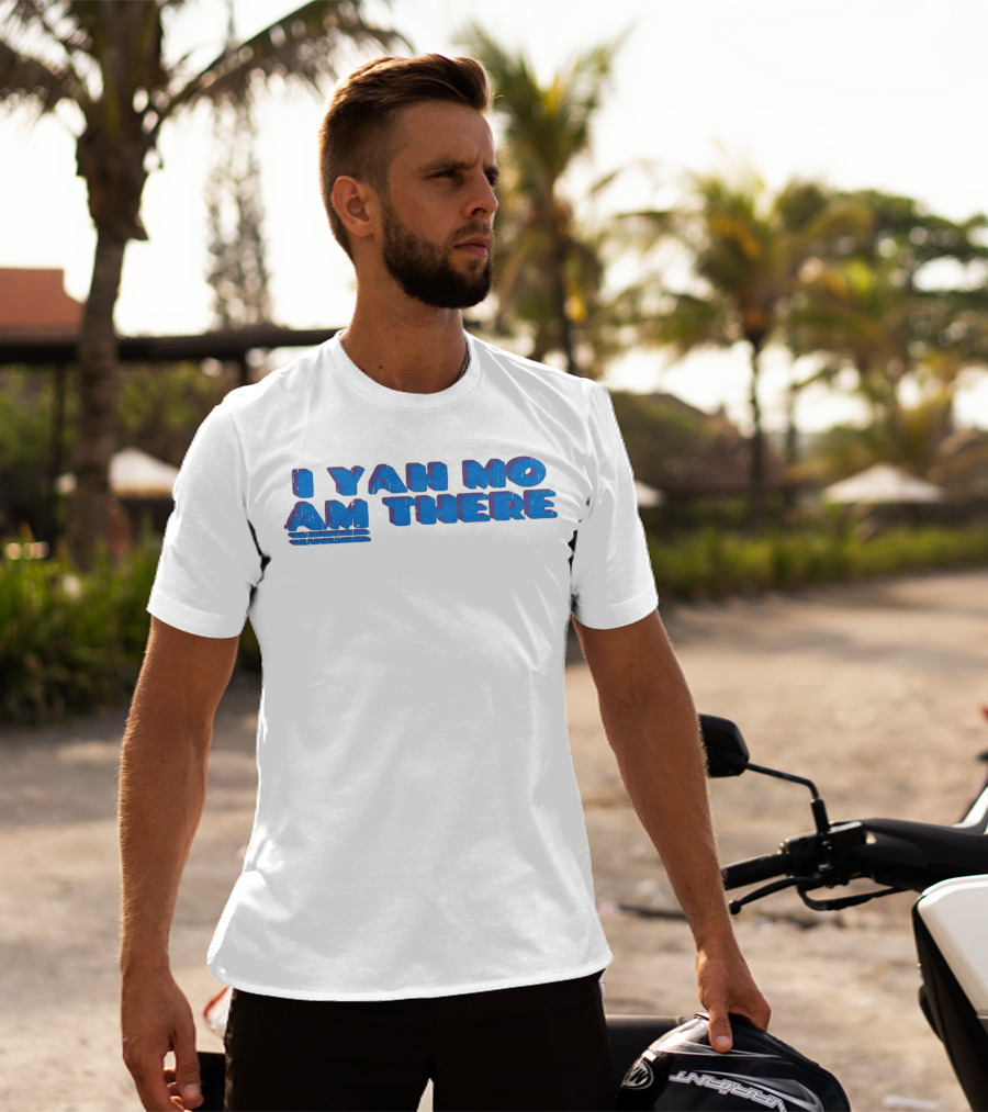 I Yah Mo Am There Text In Blue And Purple 3D Effect T-Shirt