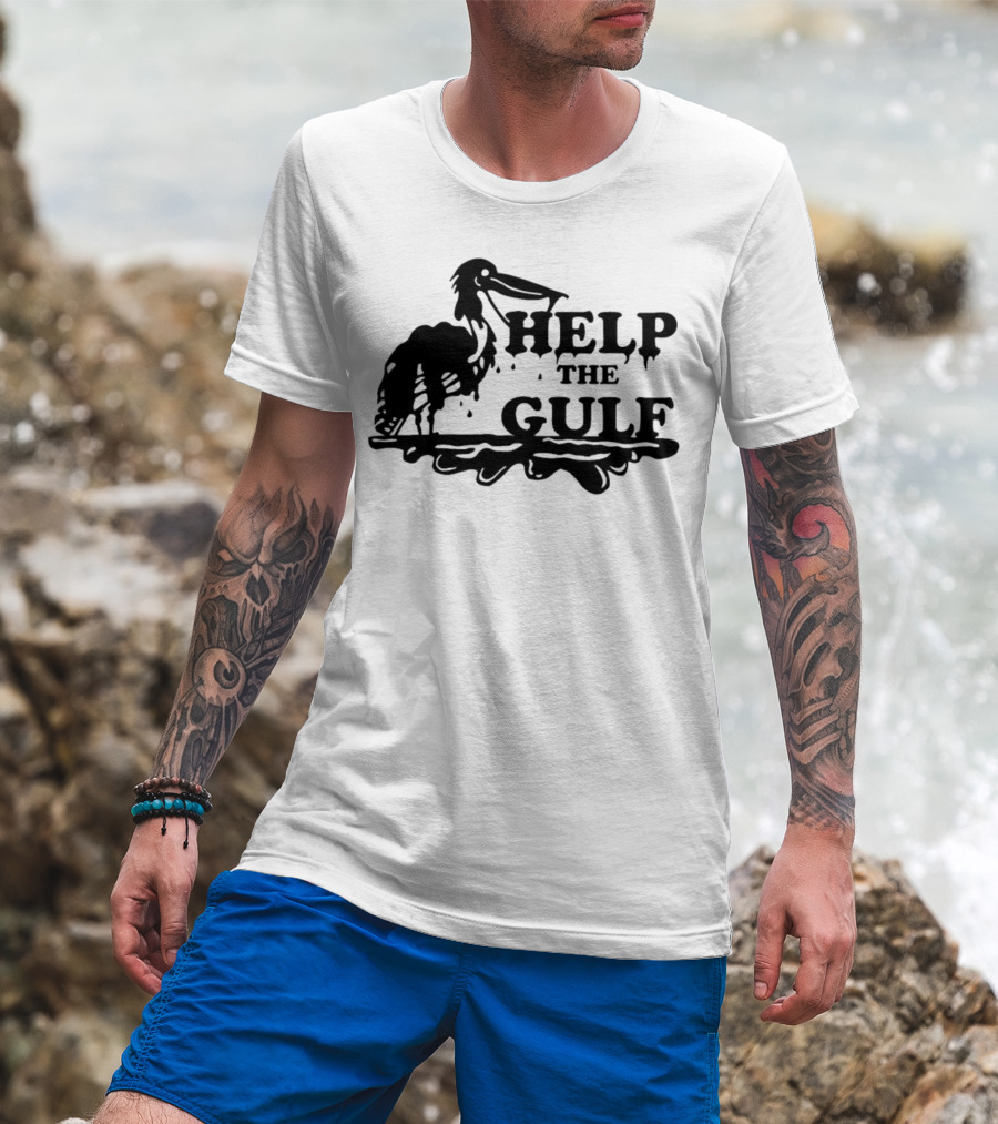Help The Gulf Oil Spill Awareness Pelican T-Shirt