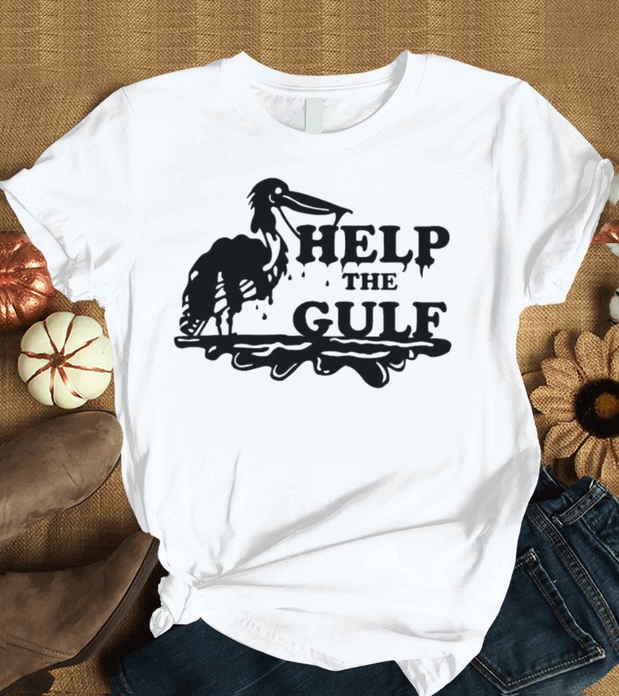 Help The Gulf Oil Spill Awareness Pelican T-Shirt