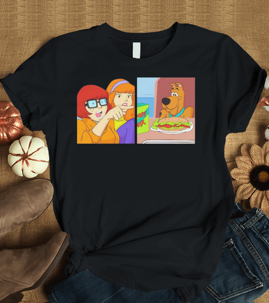 Velma Daphne Scooby-Doo Mystery Incorporated Funny Pizza Reaction T-Shirt