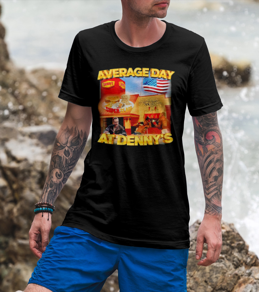 Average Day At Denny’s Super Slam Boxing American Flag T-Shirt