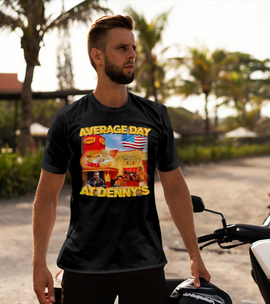 Average Day At Denny’s Super Slam Boxing American Flag T-Shirt