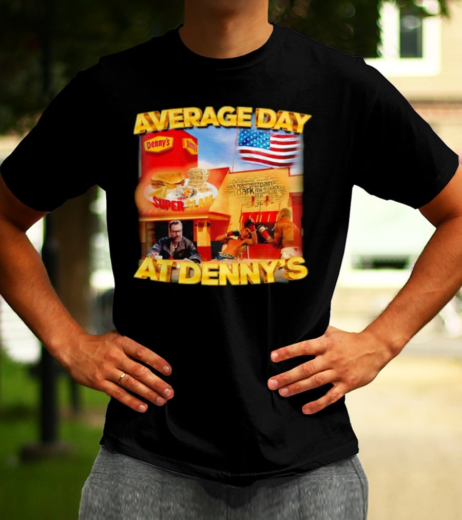 Average Day At Denny’s Super Slam Boxing American Flag T-Shirt