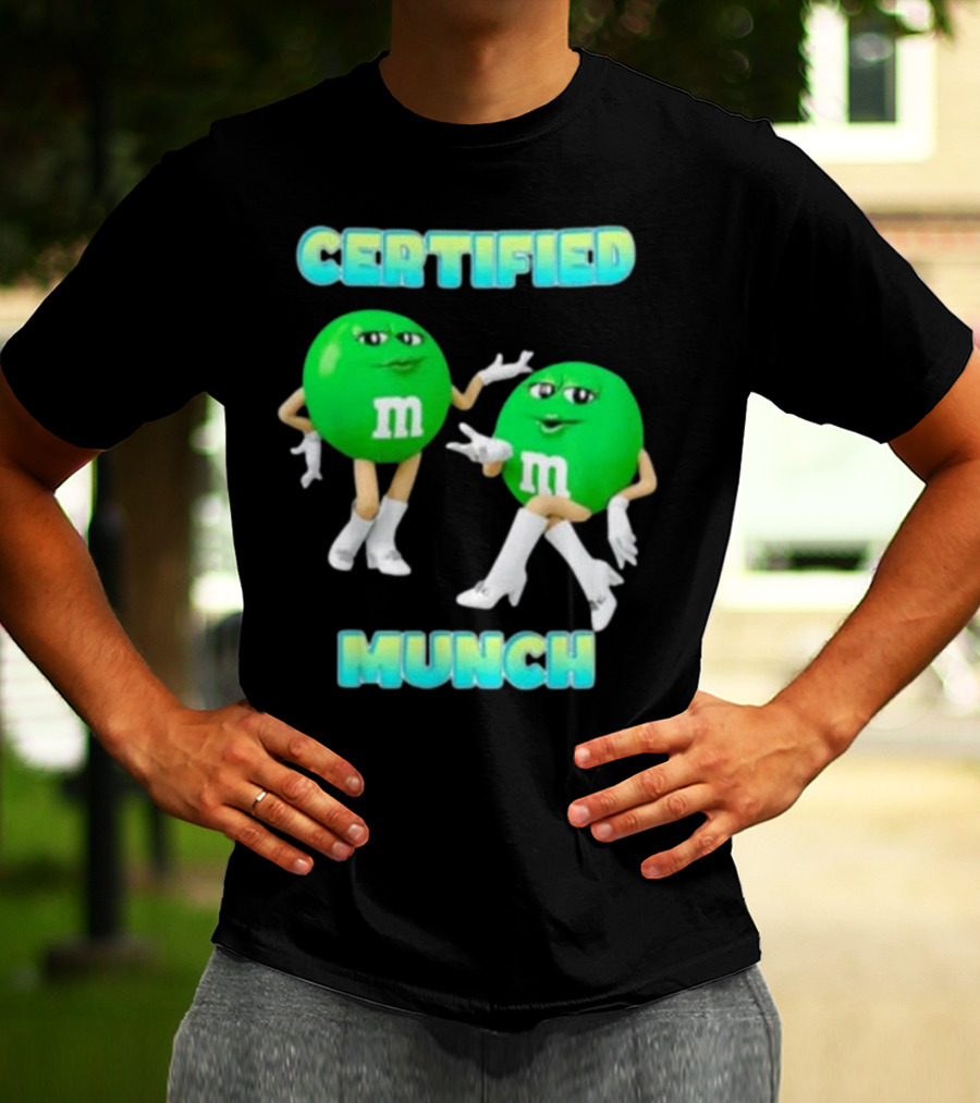 CERTIFIED MUNCH M&M Green Candy Characters Boot Pose T-Shirt