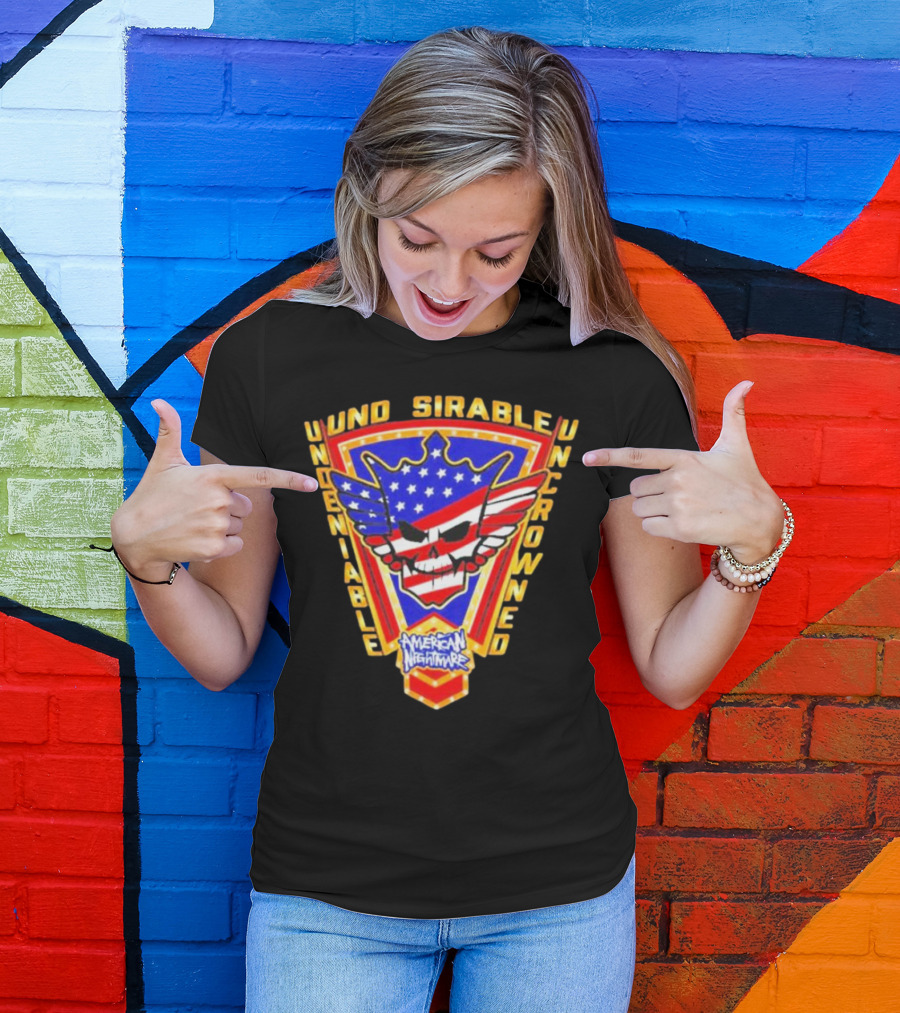 Undeniable Uncrowned American Nightmare Patriotic Skull And Wings T-Shirt