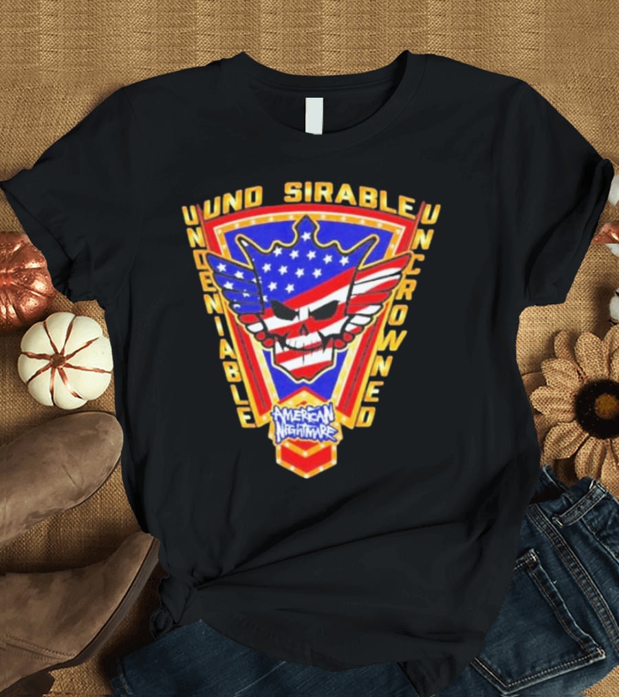 Undeniable Uncrowned American Nightmare Patriotic Skull And Wings T-Shirt