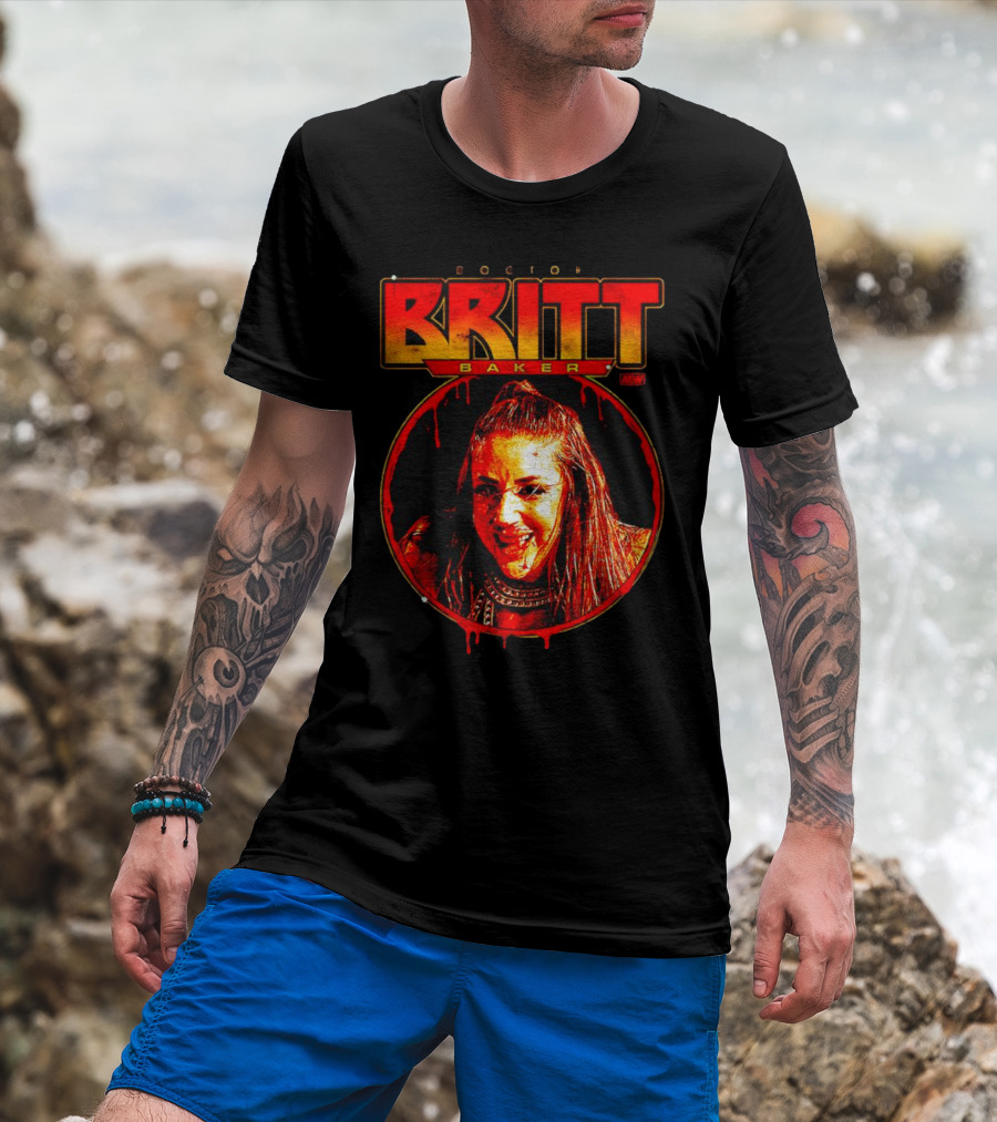 Doctor Britt Baker AEW Wrestler Portrait Rolemodel T-Shirt