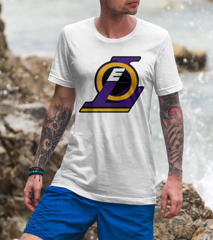 LOE Los Angeles Lakers Logo Basketball T-Shirt