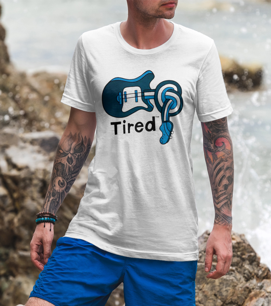 Tired Skateboards Guitar Spinal Twist T-Shirt