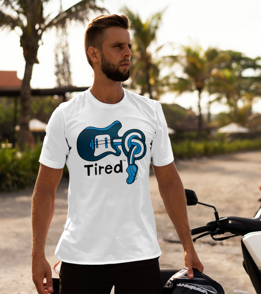 Tired Skateboards Guitar Spinal Twist T-Shirt