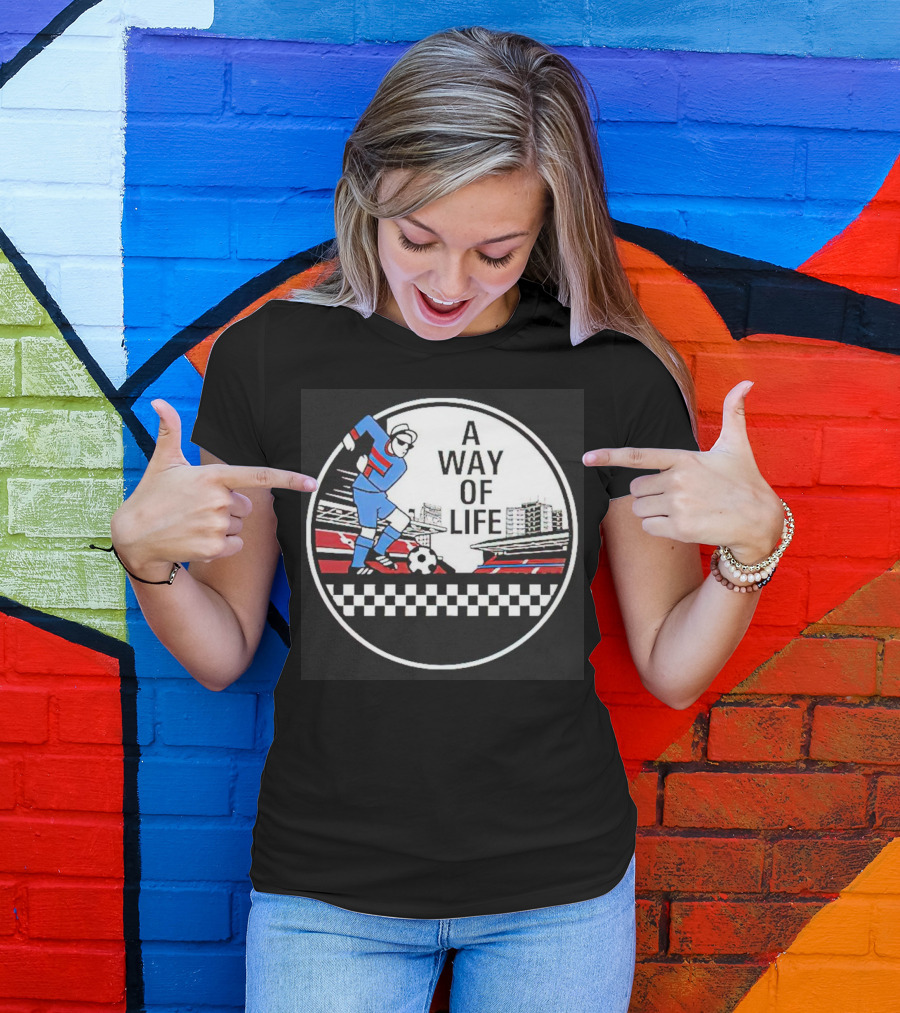A Way Of Life Football Stadium Cityscape Soccer Player T-Shirt