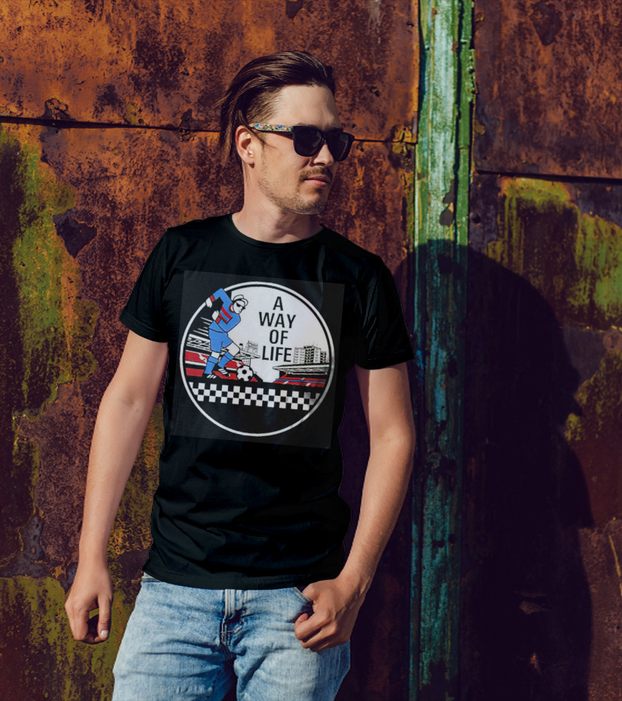 A Way Of Life Football Stadium Cityscape Soccer Player T-Shirt