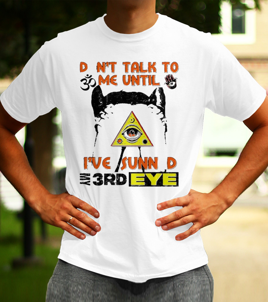D Nt Talk To Me Until I've Sunn D My 3rd Eye Om Symbol Pyramid T-Shirt