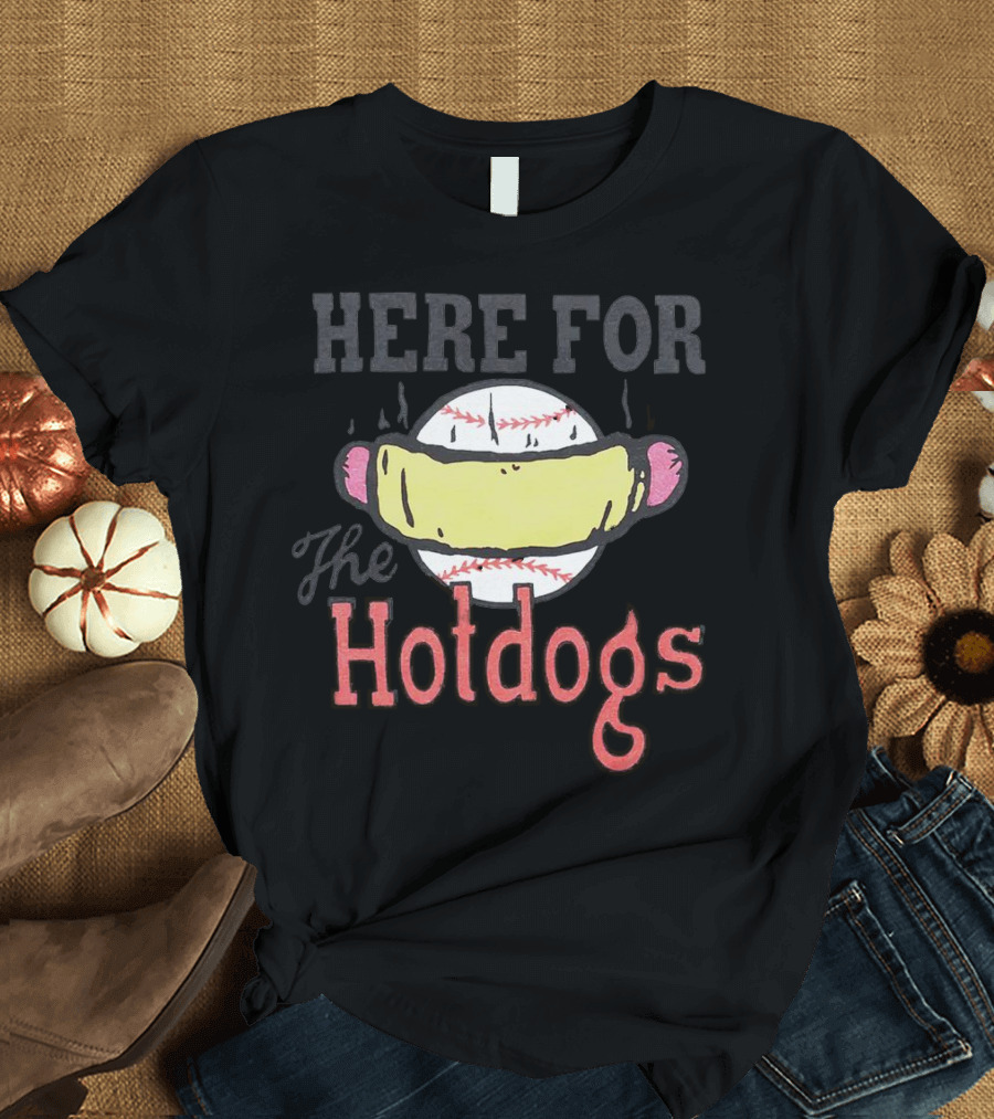 Here For The Hotdogs Baseball Hotdog Combo T-Shirt