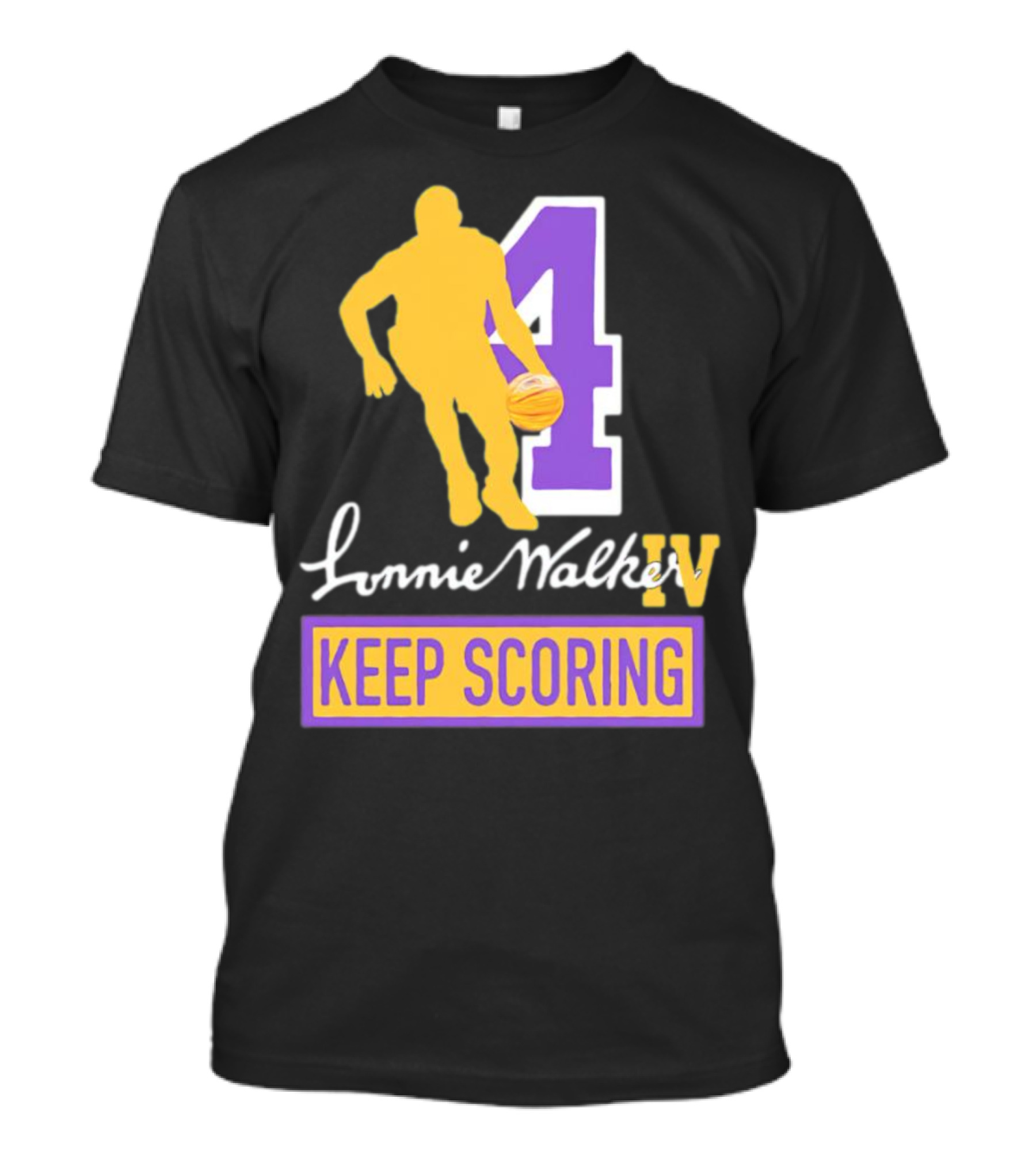 Lonnie Walker IV Keep Scoring Basketball Number 4 T-Shirt
