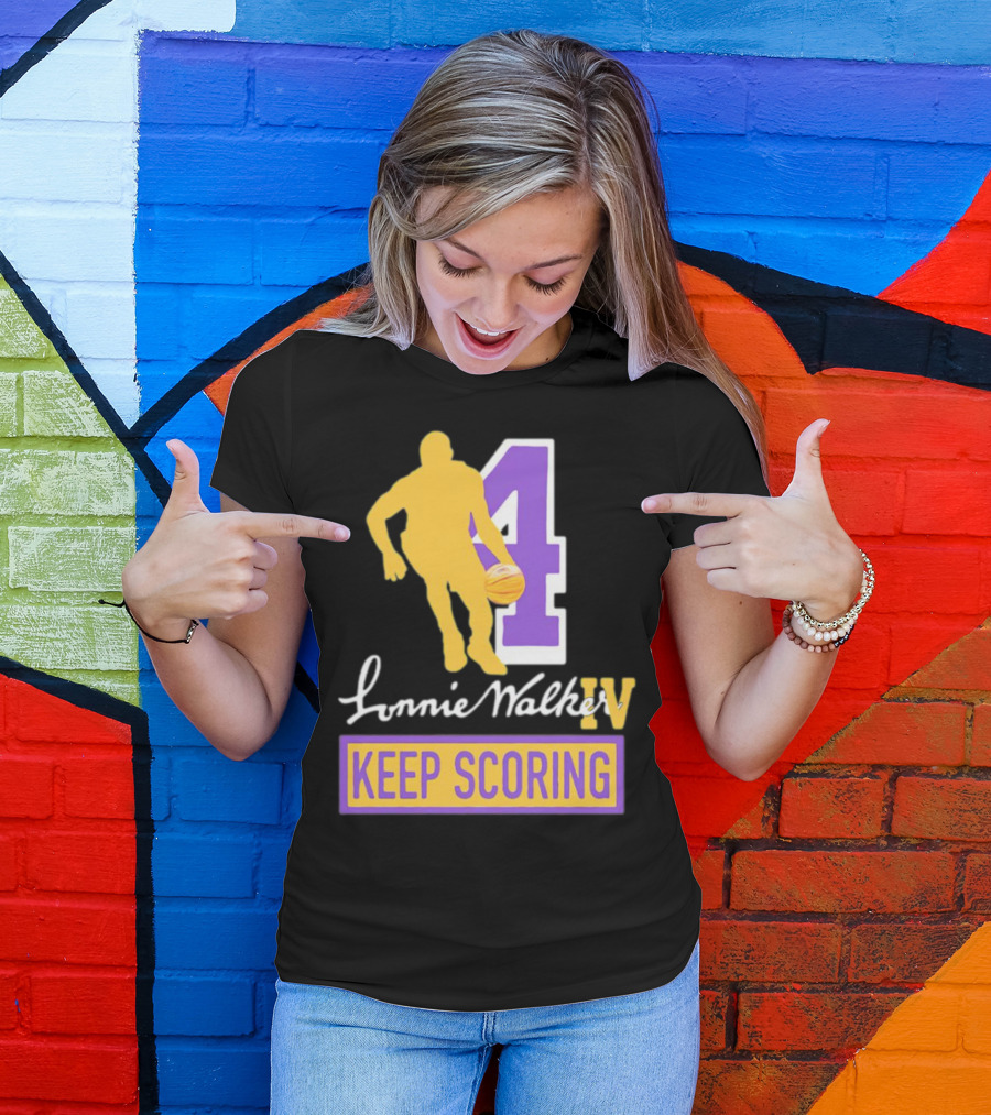 Lonnie Walker IV Keep Scoring Basketball Number 4 T-Shirt