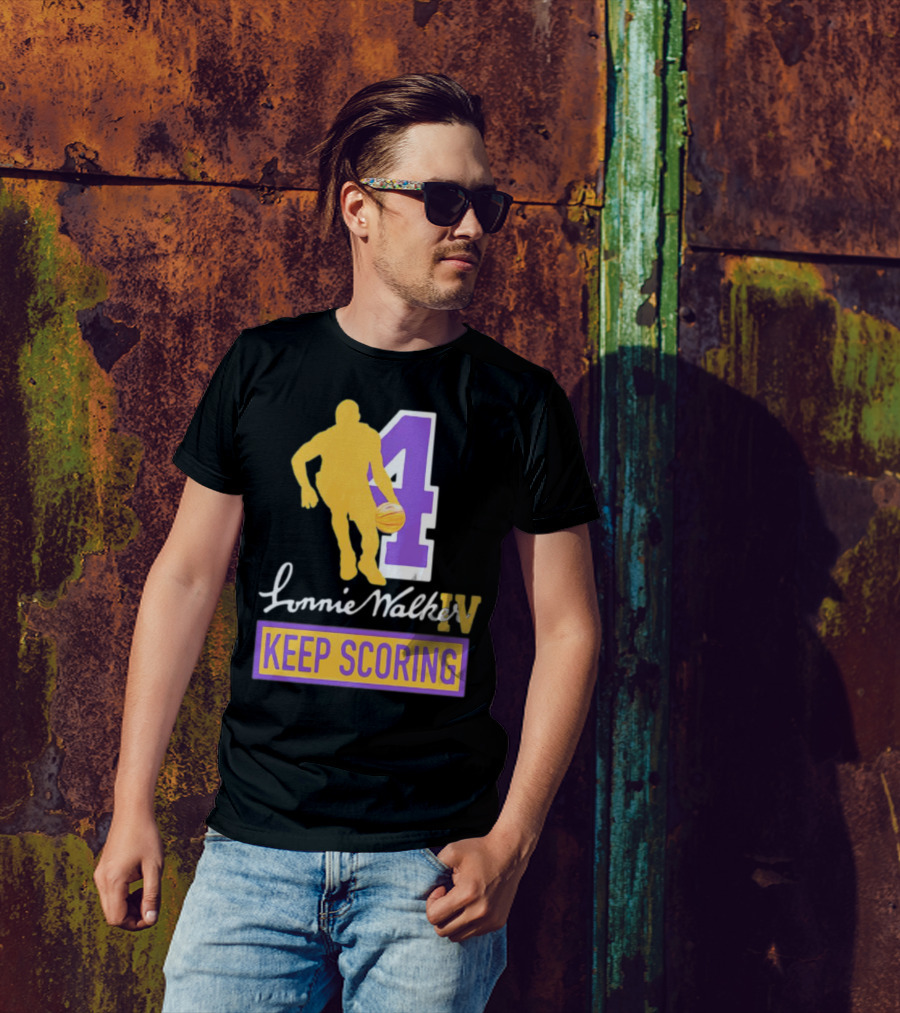 Lonnie Walker IV Keep Scoring Basketball Number 4 T-Shirt