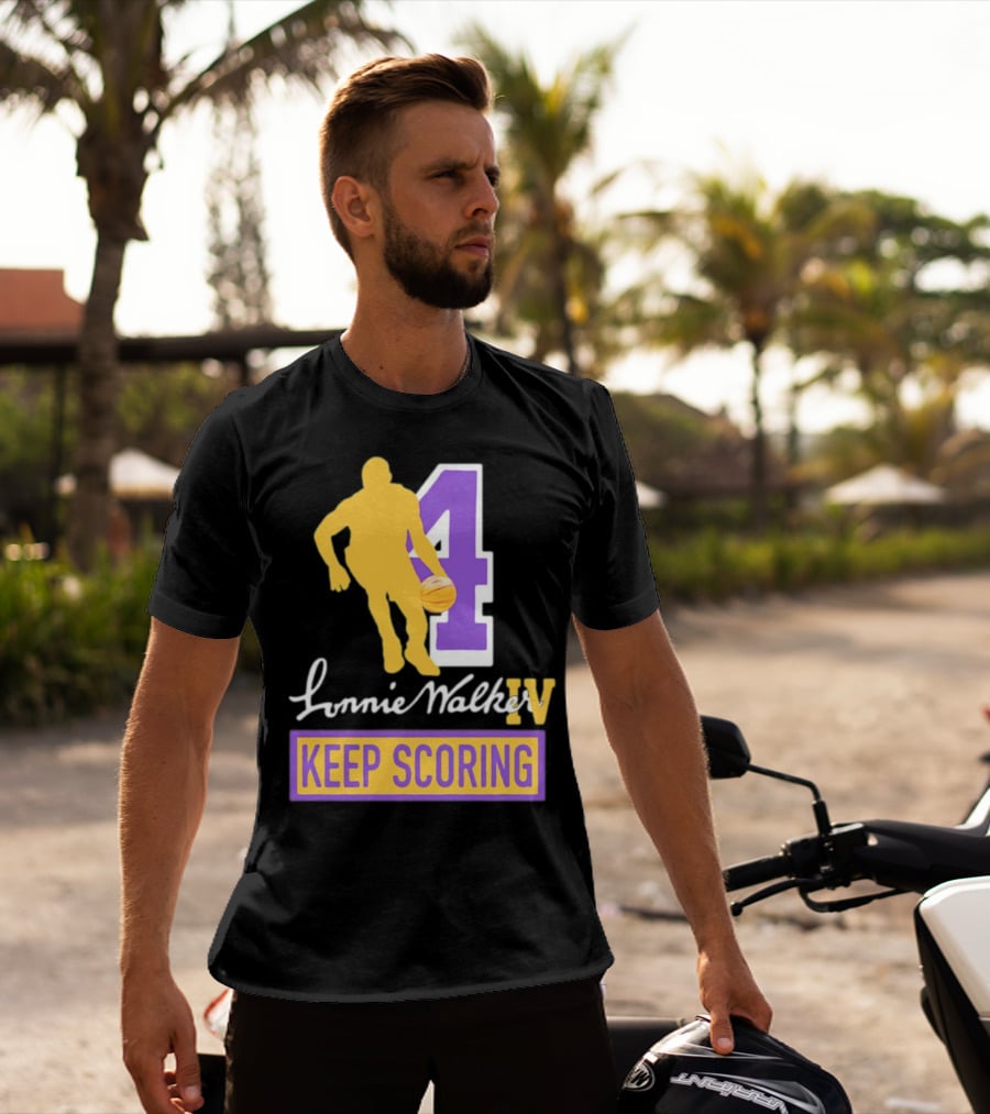 Lonnie Walker IV Keep Scoring Basketball Number 4 T-Shirt