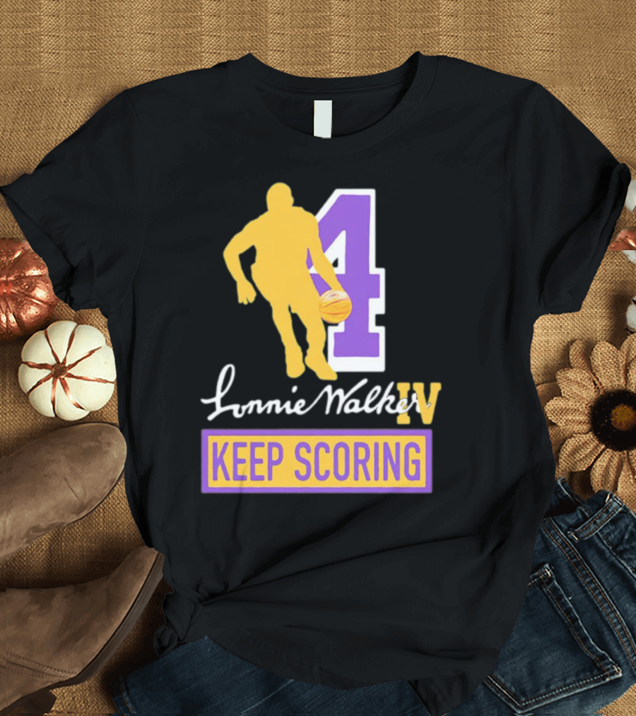 Lonnie Walker IV Keep Scoring Basketball Number 4 T-Shirt