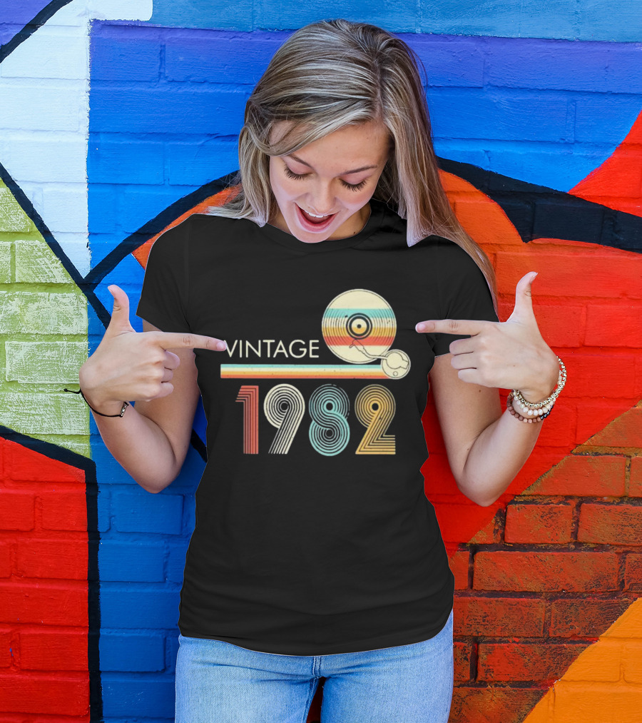 Vintage 1982 Vinyl Record T-Shirt