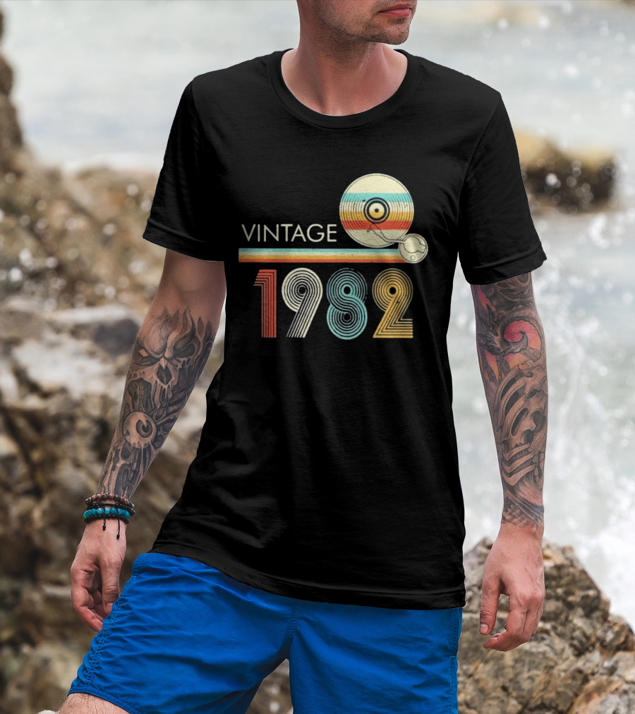 Vintage 1982 Vinyl Record T-Shirt
