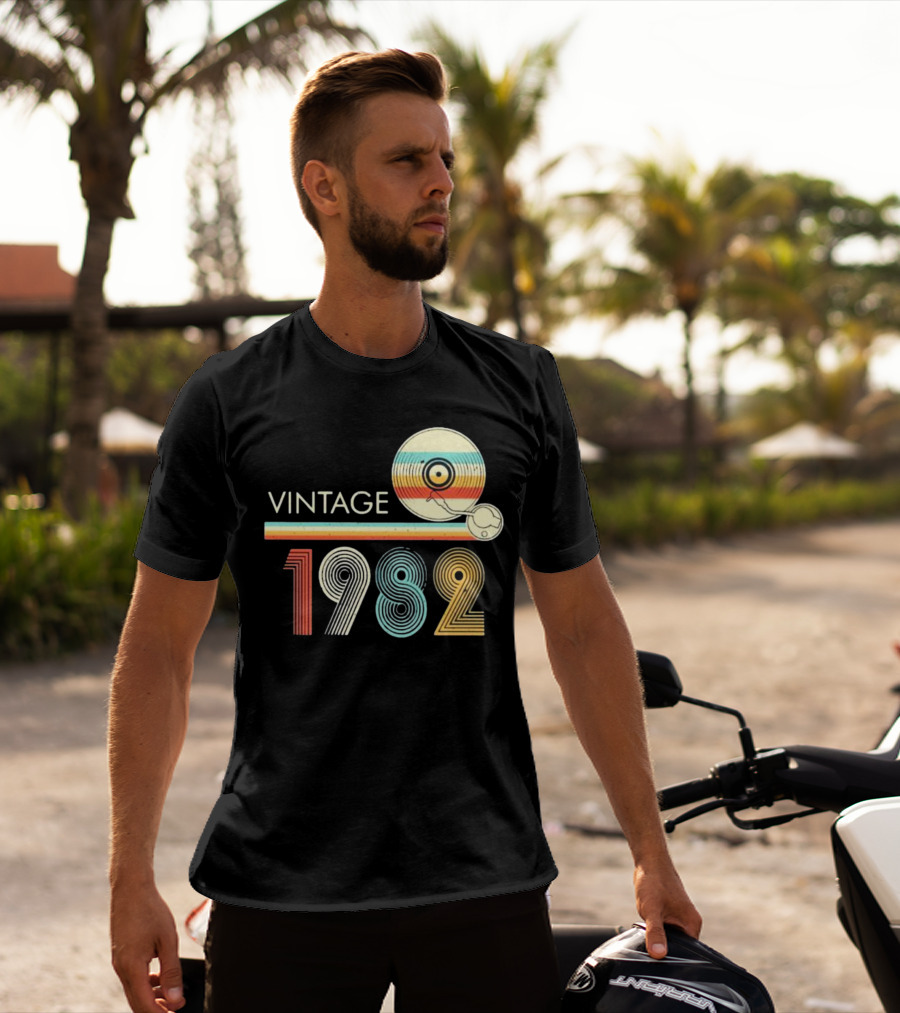 Vintage 1982 Vinyl Record T-Shirt