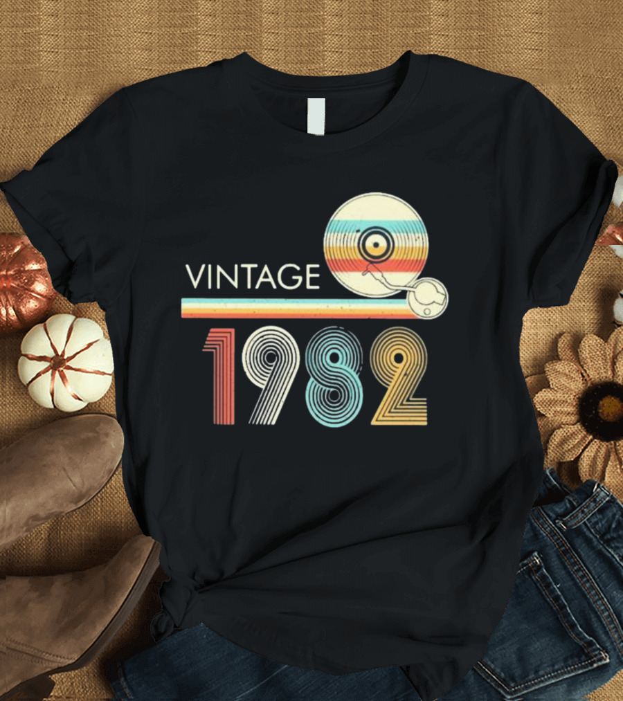 Vintage 1982 Vinyl Record T-Shirt