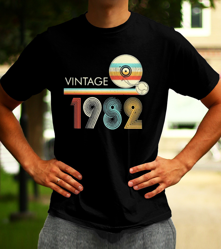 Vintage 1982 Vinyl Record T-Shirt