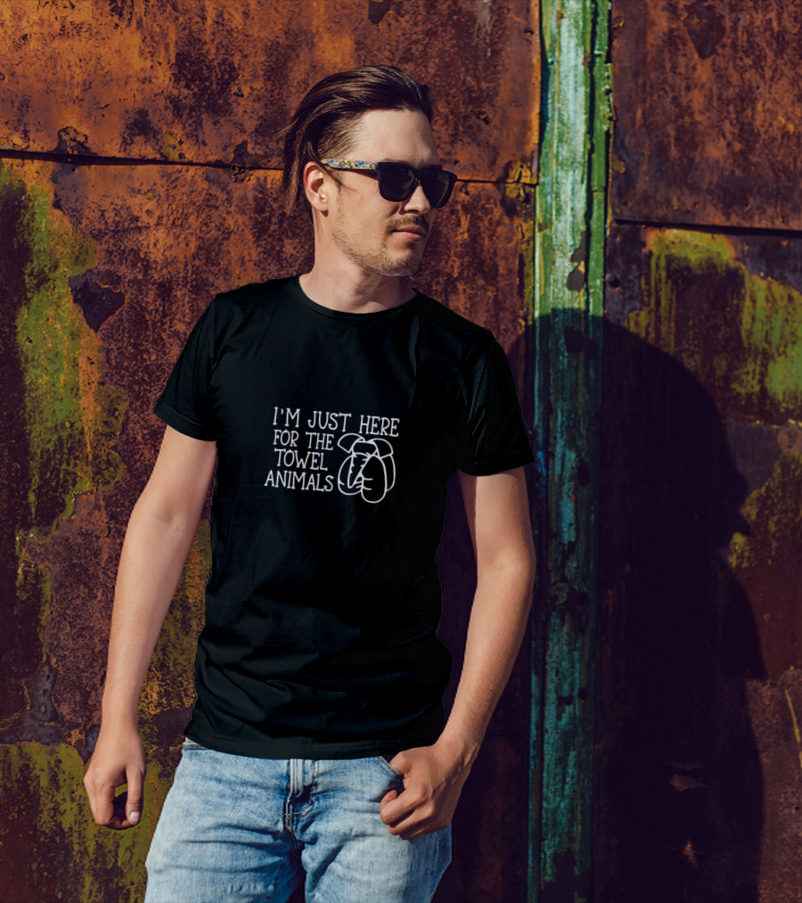 I’m Just Here For The Towel Animals Elephant T-Shirt