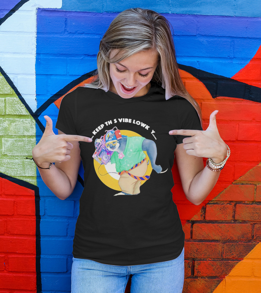 Sloth Keeping This Vibe Lowkey With Boombox And Sunglasses T-Shirt