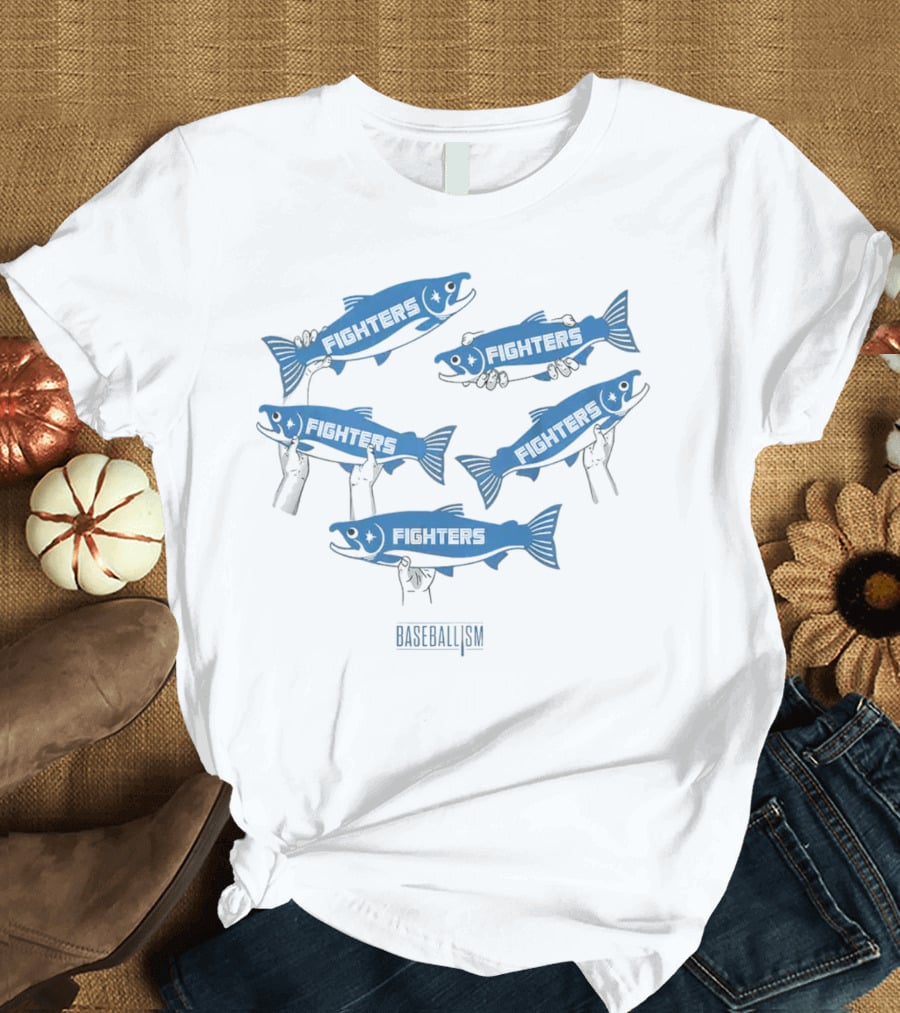 Shakemaru Nippon-Ham Fighters Baseballism Fish T-Shirt