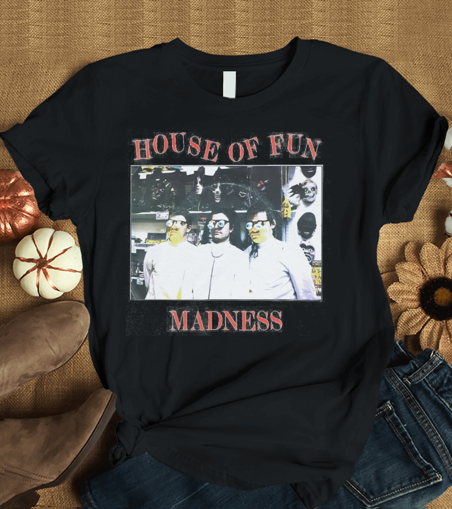 Madness House Of Fun 1980s Band Photo With Mask Collection T-Shirt
