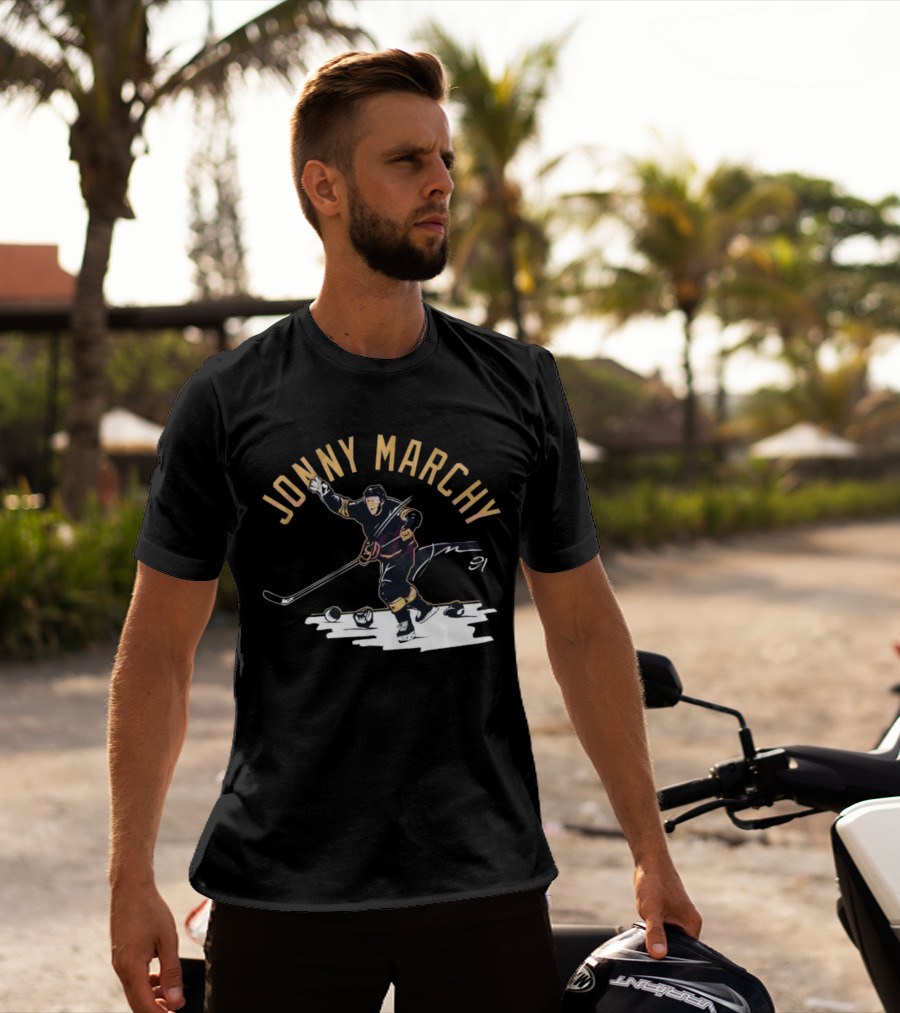 JONNY MARCHY 91 Signature Hockey Action T-Shirt