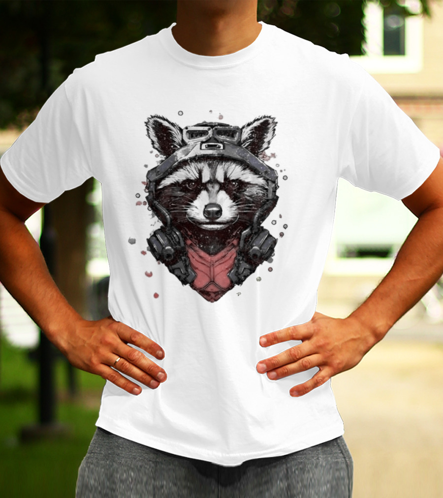 Rocket Raccoon Guardians Of The Galaxy Masked T-Shirt