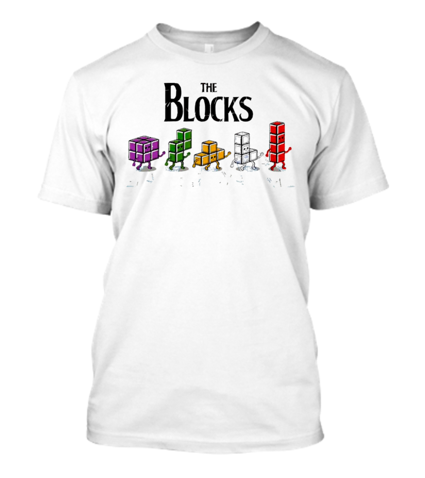The Blocks Tetris Abbey Road T-Shirt