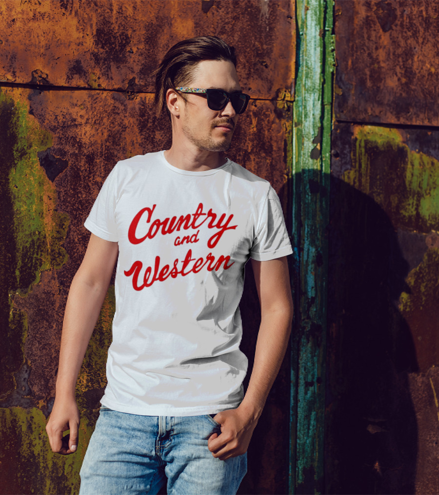 Country And Western Red Script T-Shirt
